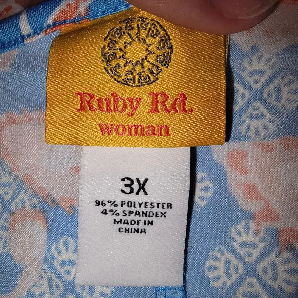 Ruby Rd. Floral Plus Size Stretch Jersey  Dress 3x